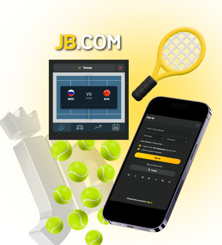 Экран live ставки на теннис на JB.COM